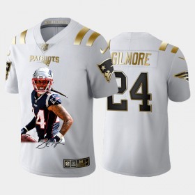 Camiseta Hombre NFL New England Patriots Stephon Gilmore Golden Limited Special Signature